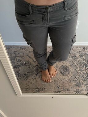 J Brand Women's Skinny Cargo Pants in Charcoal Gray